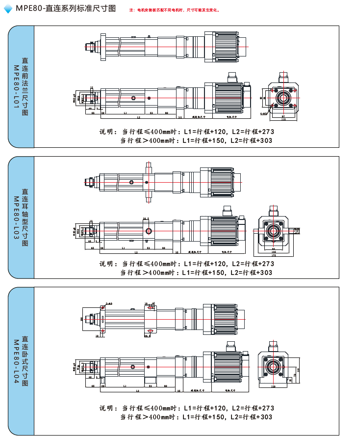 MPE80電動缸直連標(biāo)準(zhǔn)尺寸圖